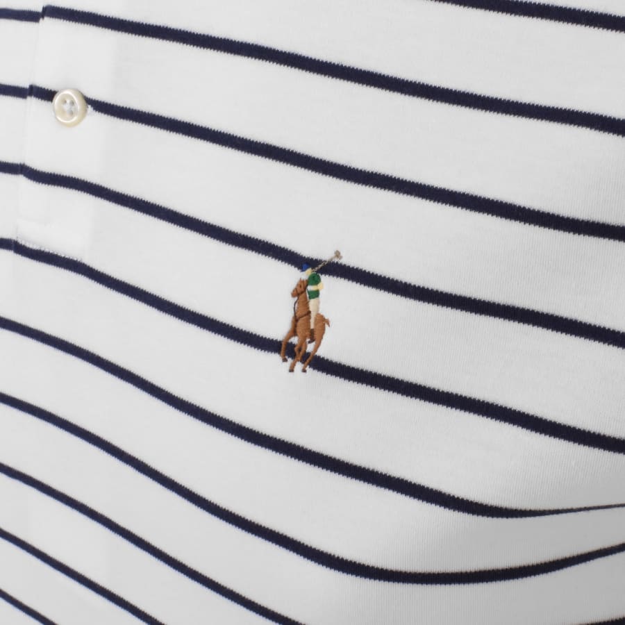 Ralph Lauren Striped Polo T Shirt White | Mainline Menswear